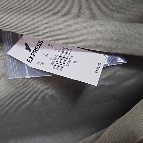 Express Modal Blend Trench Coat in Olive Green, M - Picture 2 of 6